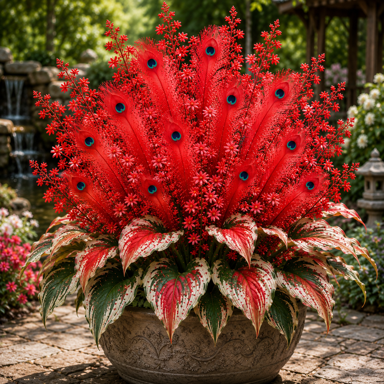 🌿🔥 Peacock Flame Hosta Bulbs – Vibrant Multicolor Foliage for Gardens, Patios & Planters 🦚