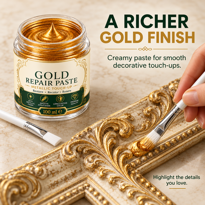 Gold Metallic Refinishing Repair Paste with Brush