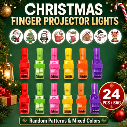 Halloween Finger Projector Rings – 8 Spooky Patterns, 24-Pack LED Party Favors