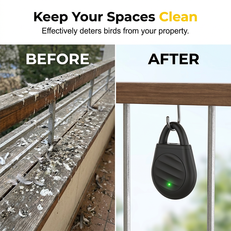 🔥🐦Ultrasonic Portable Bird Repellent Keychain, Keeps Birds, Beasts & Locusts Away