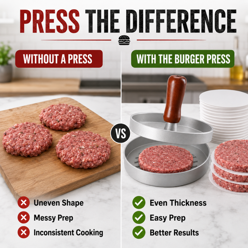 Burger Press with Wooden Handle